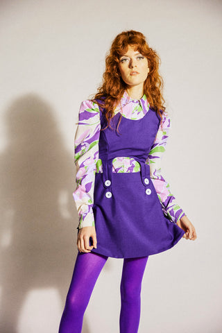 The Purple Suiting Cut Out Dress