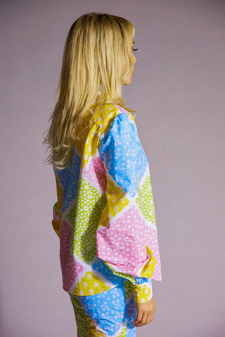 Spring Harlequin Pointy Collar Shirt