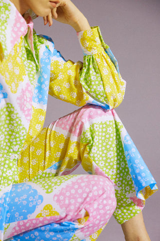 Spring Harlequin Pointy Collar Shirt